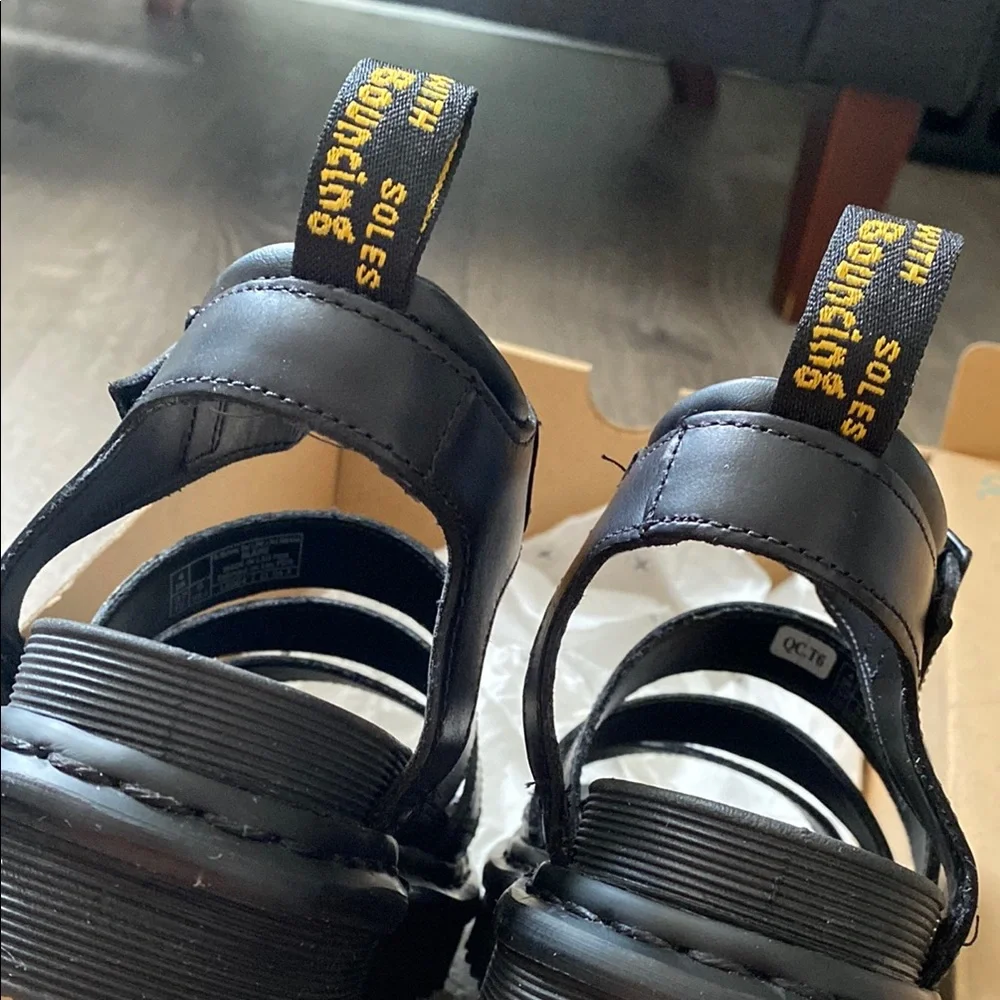 Dr Martens Blaire Black Leather Strap Sandals Size 6 - Picture 4 of 6
